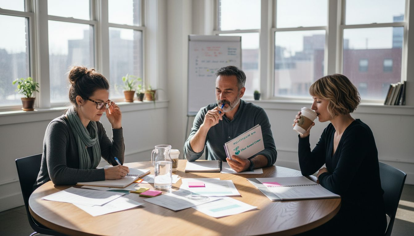 Des collaborateurs venus d’horizons différents échangent autour des règles de vie au travail.