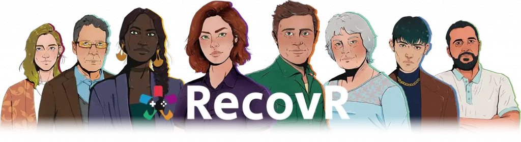 RecovR logo et personnages présentation