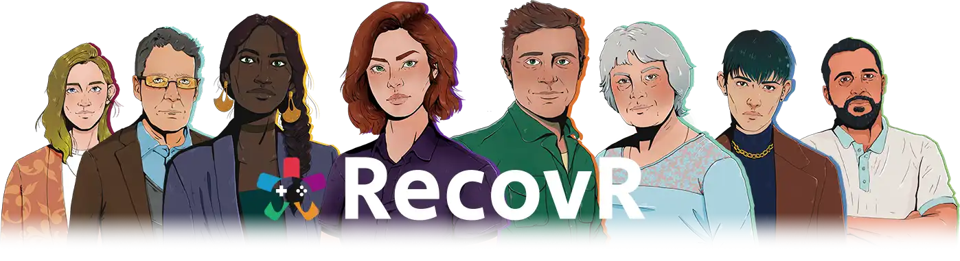 RecovR logo et personnages présentation